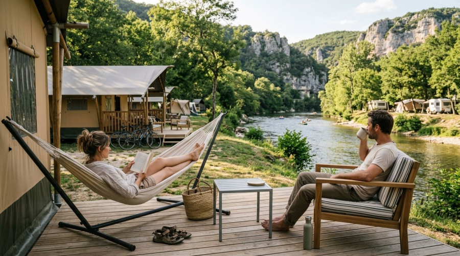 Geniet van luxe op een 5-sterrencamping aan de rivier in de Ardèche